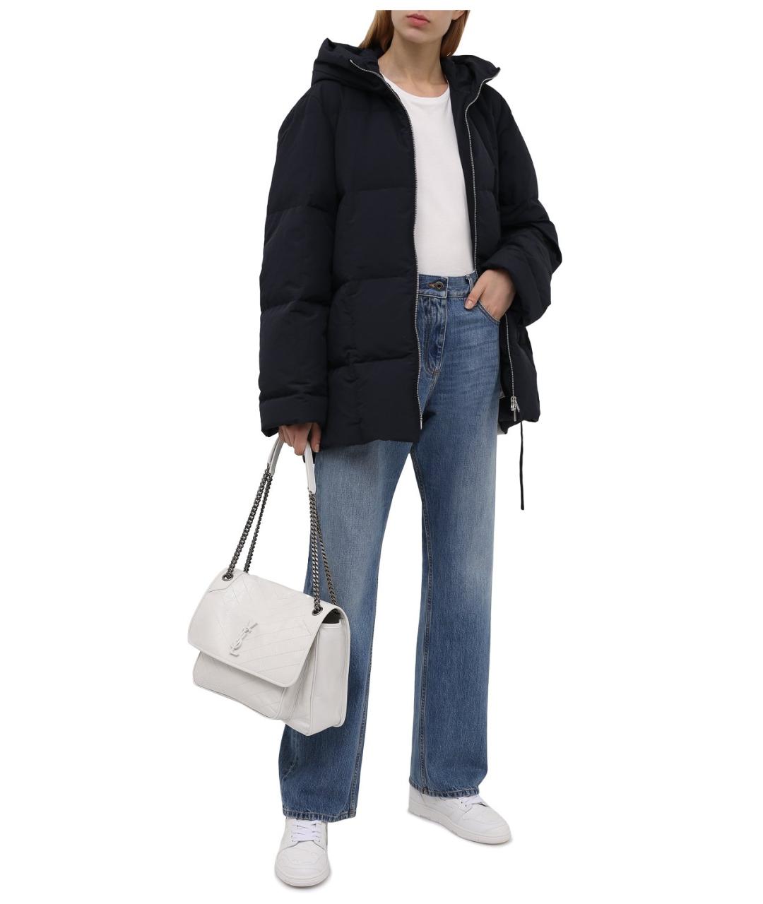 JIL SANDER Темно-синий полиэстеровый пуховик, фото 4