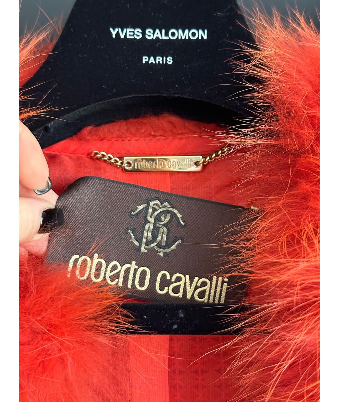 ROBERTO CAVALLI Красная меховая шуба, фото 2