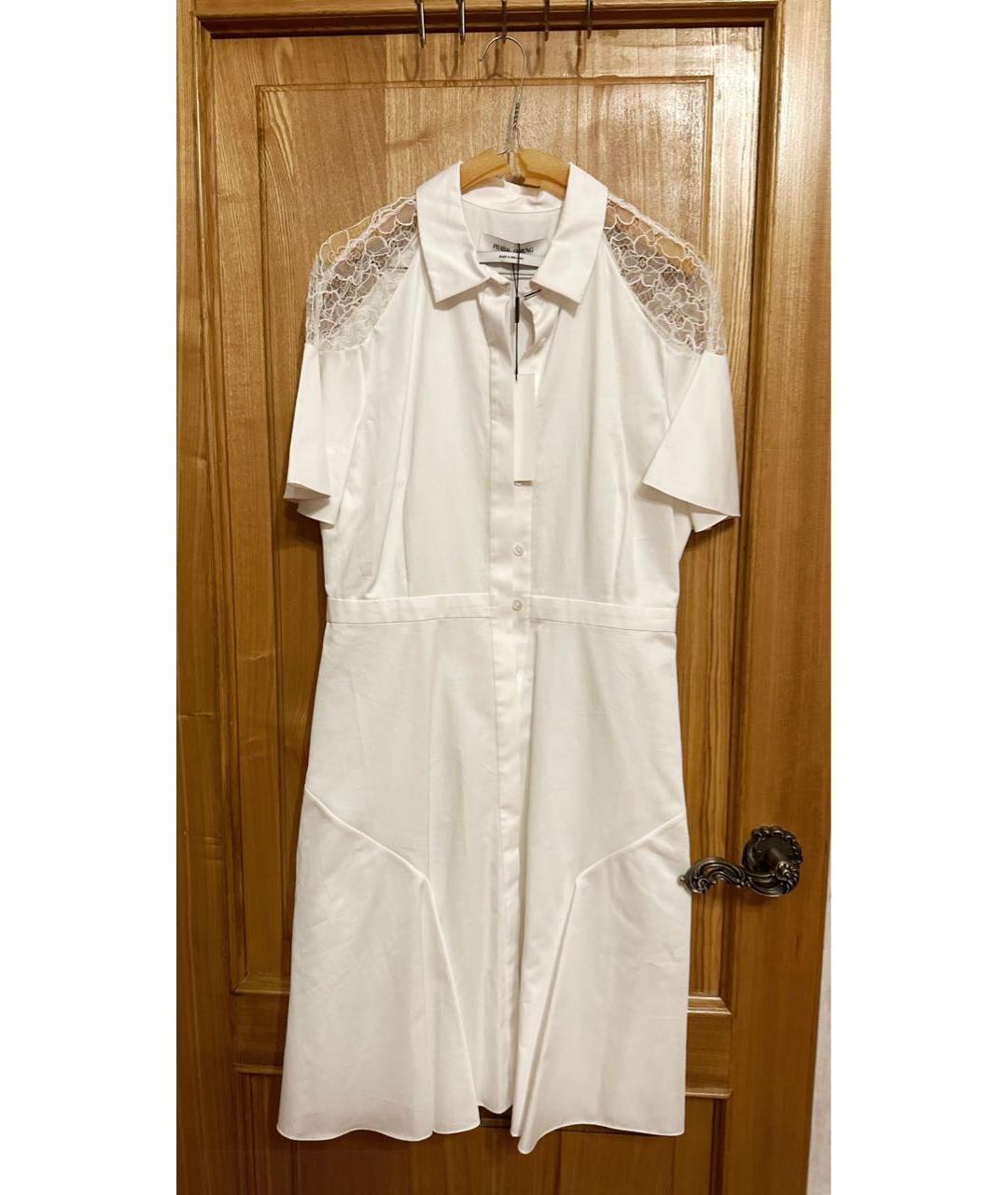 PRABAL GURUNG Белое хлопковое повседневное платье, фото 8