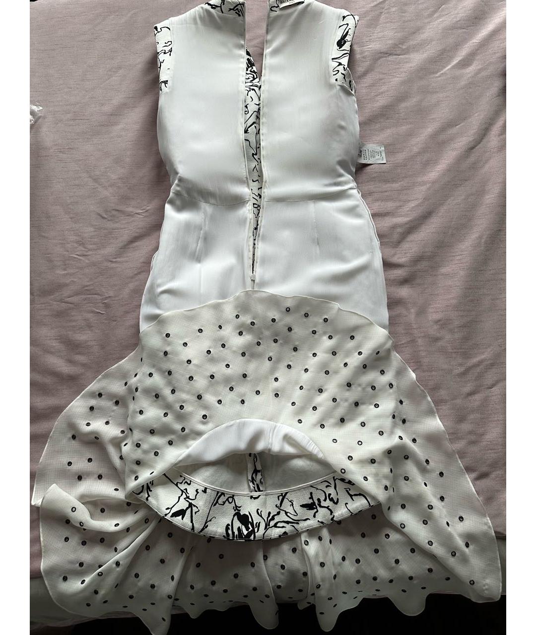 BALENCIAGA Белое хлопковое коктейльное платье, фото 6