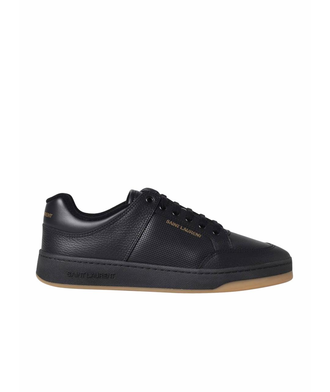 SAINT LAURENT Черные кожаные кеды, фото 1