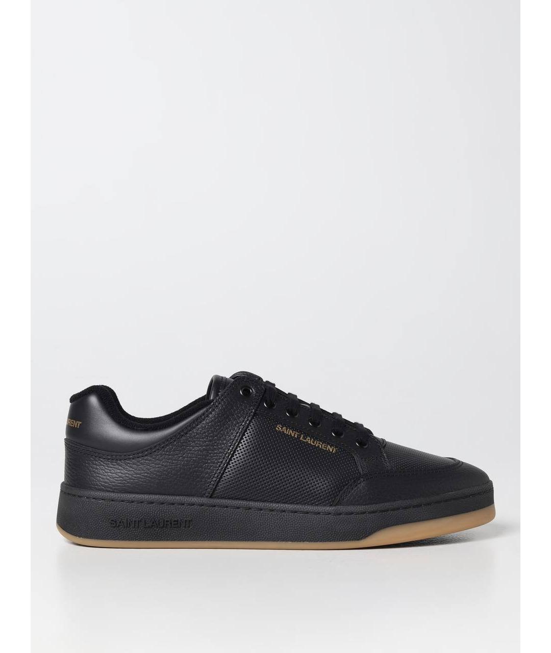 SAINT LAURENT Черные кожаные кеды, фото 4