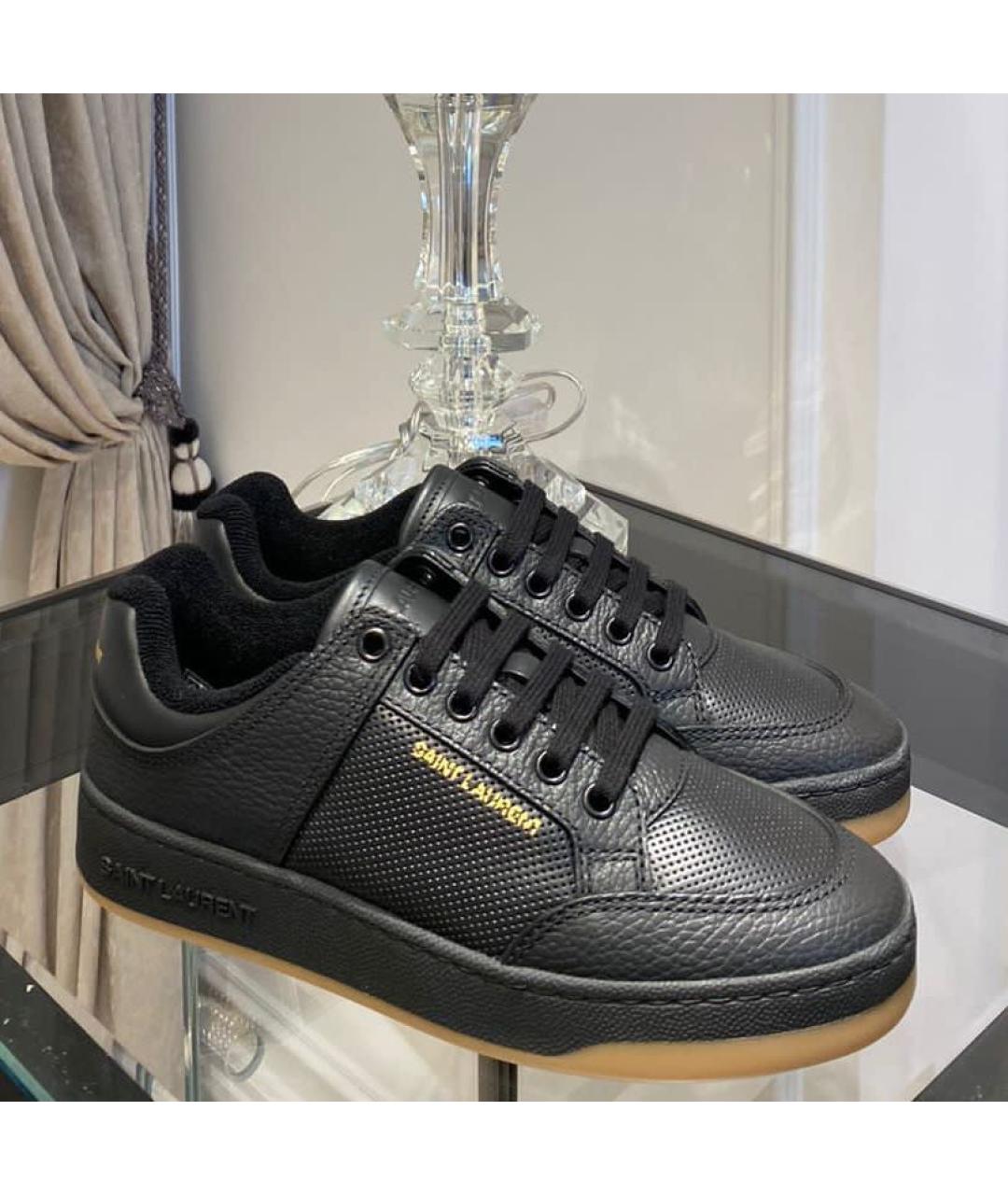 SAINT LAURENT Черные кожаные кеды, фото 3
