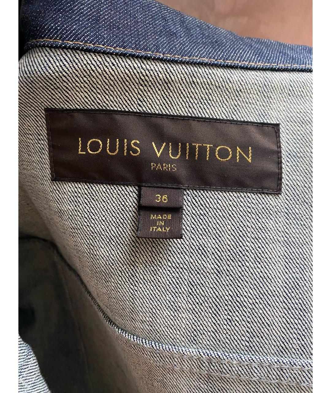 LOUIS VUITTON PRE-OWNED Темно-синяя хлопко-эластановая куртка, фото 3