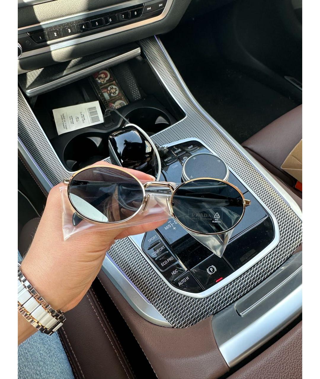 PRADA Черные металлические солнцезащитные очки, фото 2