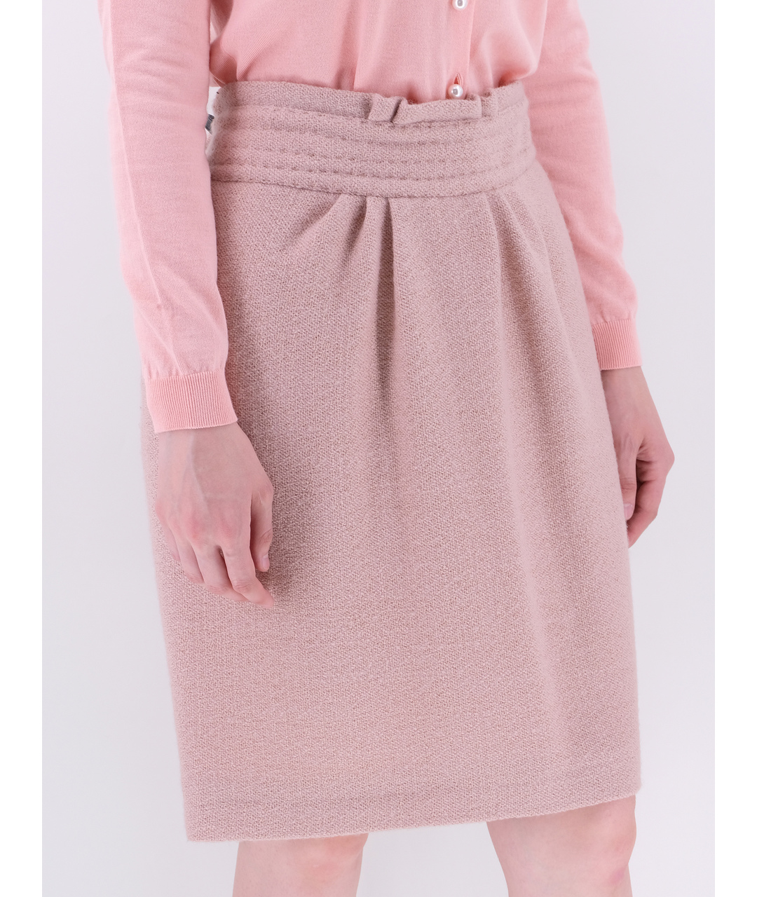 MOSCHINO Розовая шерстяная юбка миди, фото 2