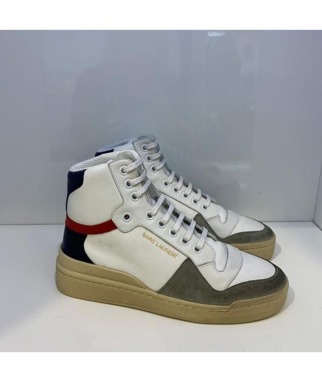 SAINT LAURENT Белые кожаные кеды, фото 2