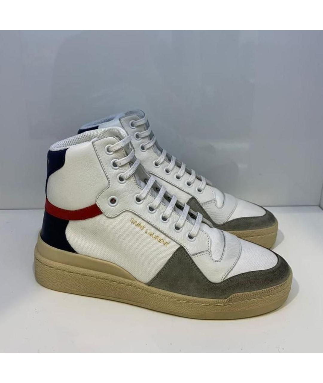 SAINT LAURENT Белые кожаные кеды, фото 3