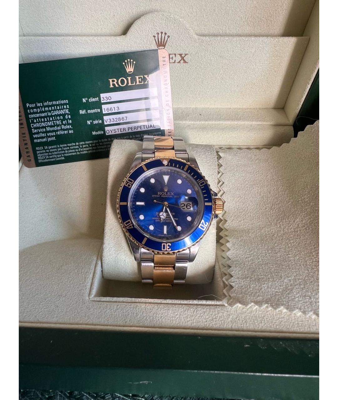 ROLEX Синие часы из желтого золота, фото 6