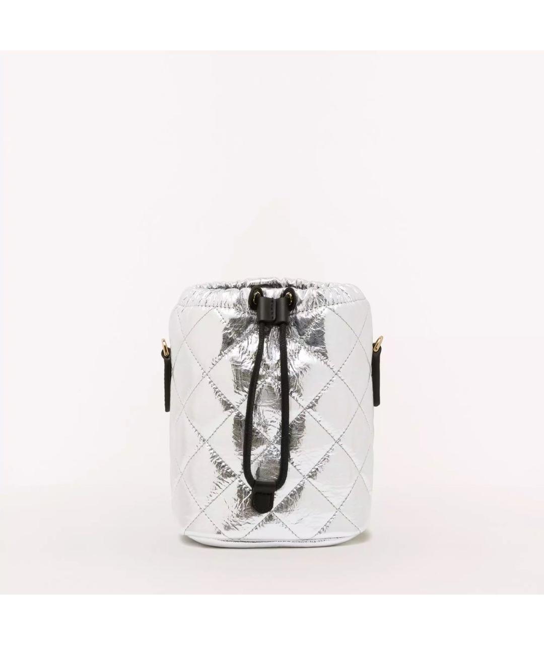 FURLA Серебряная кожаная сумка через плечо, фото 5