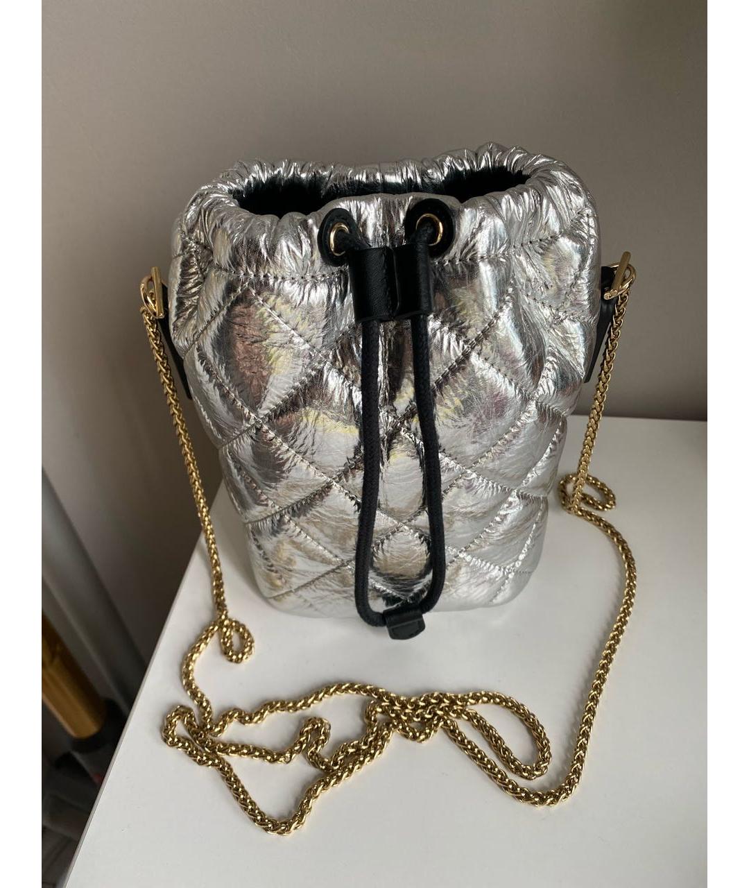 FURLA Серебряная кожаная сумка через плечо, фото 3