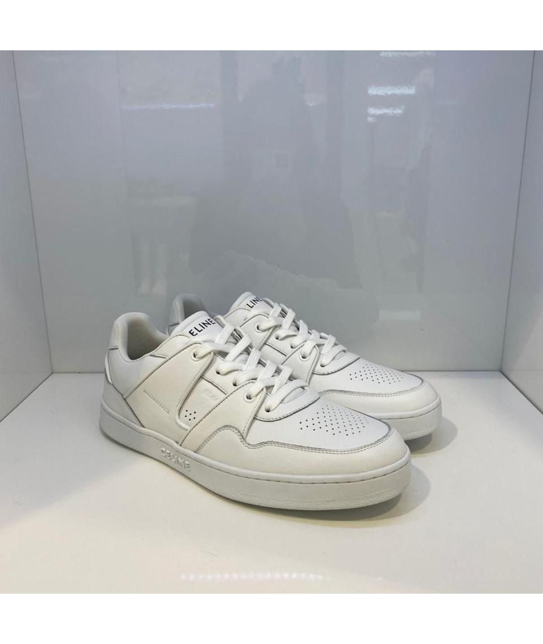 CELINE PRE-OWNED Белые кожаные низкие кроссовки / кеды, фото 2
