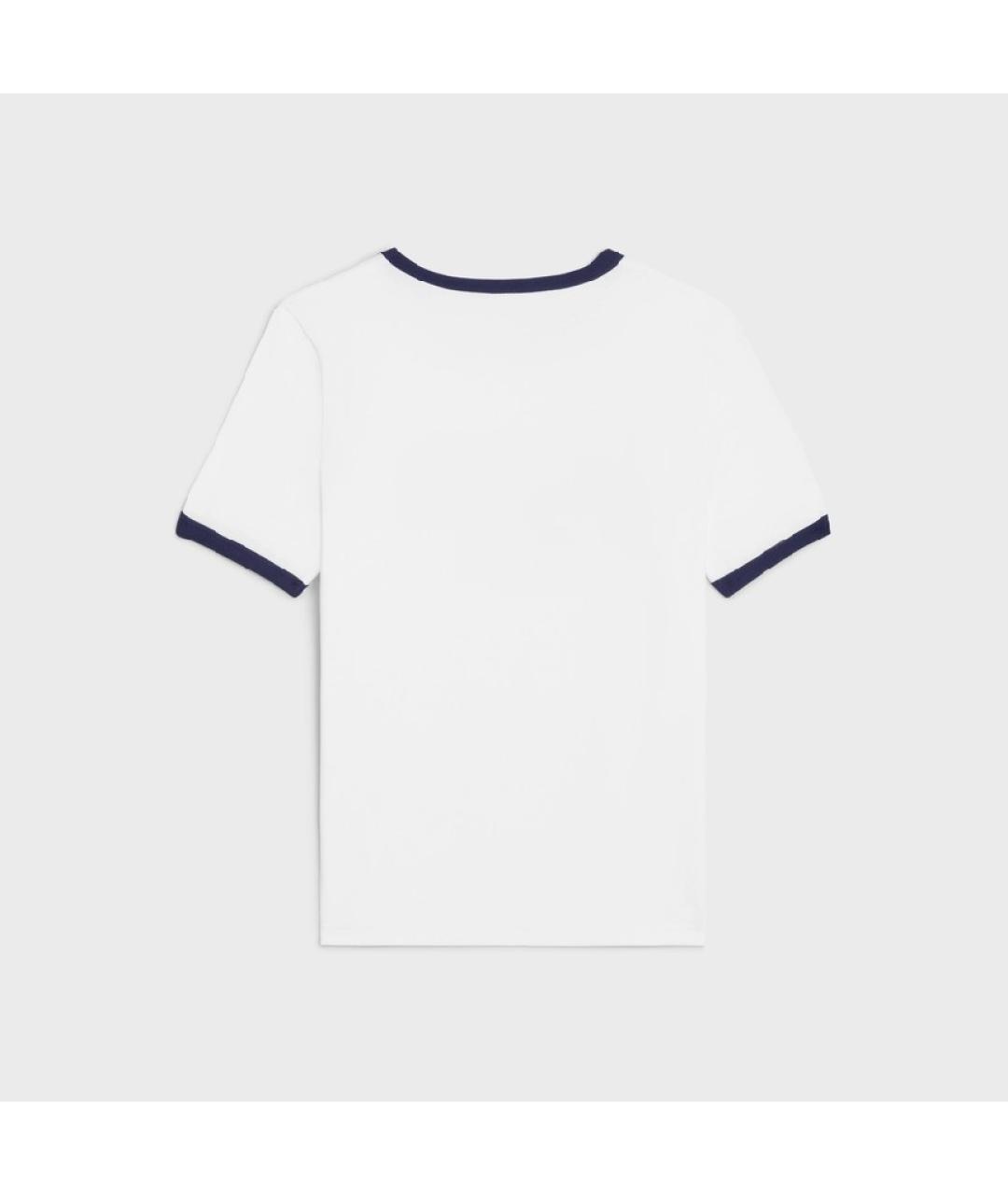 CELINE Белая хлопковая футболка, фото 2