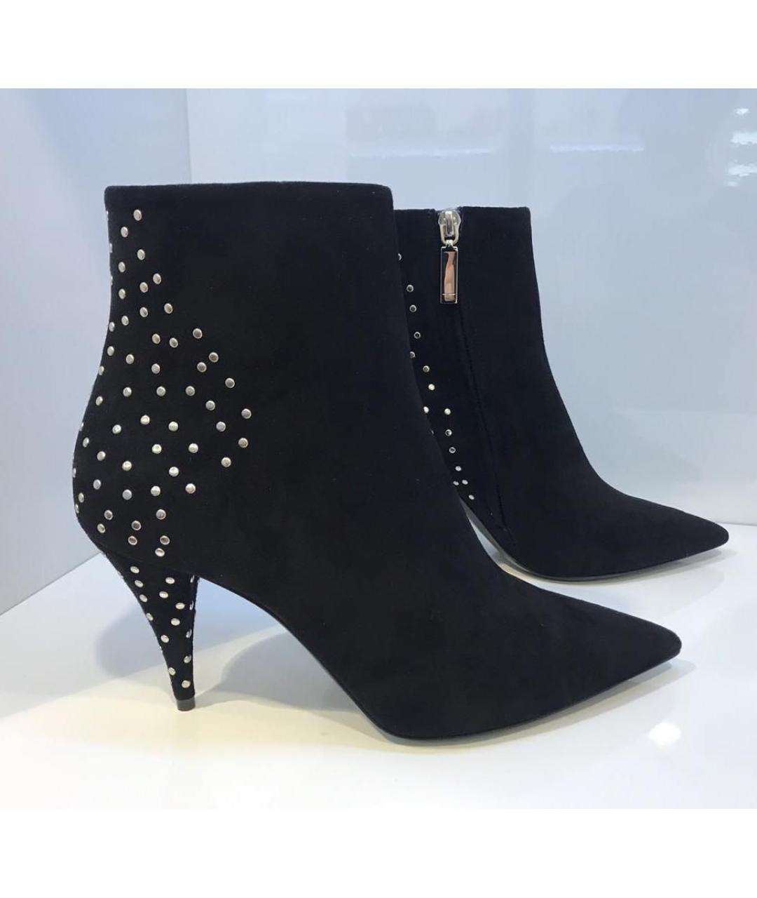 SAINT LAURENT Черные замшевые ботильоны, фото 2