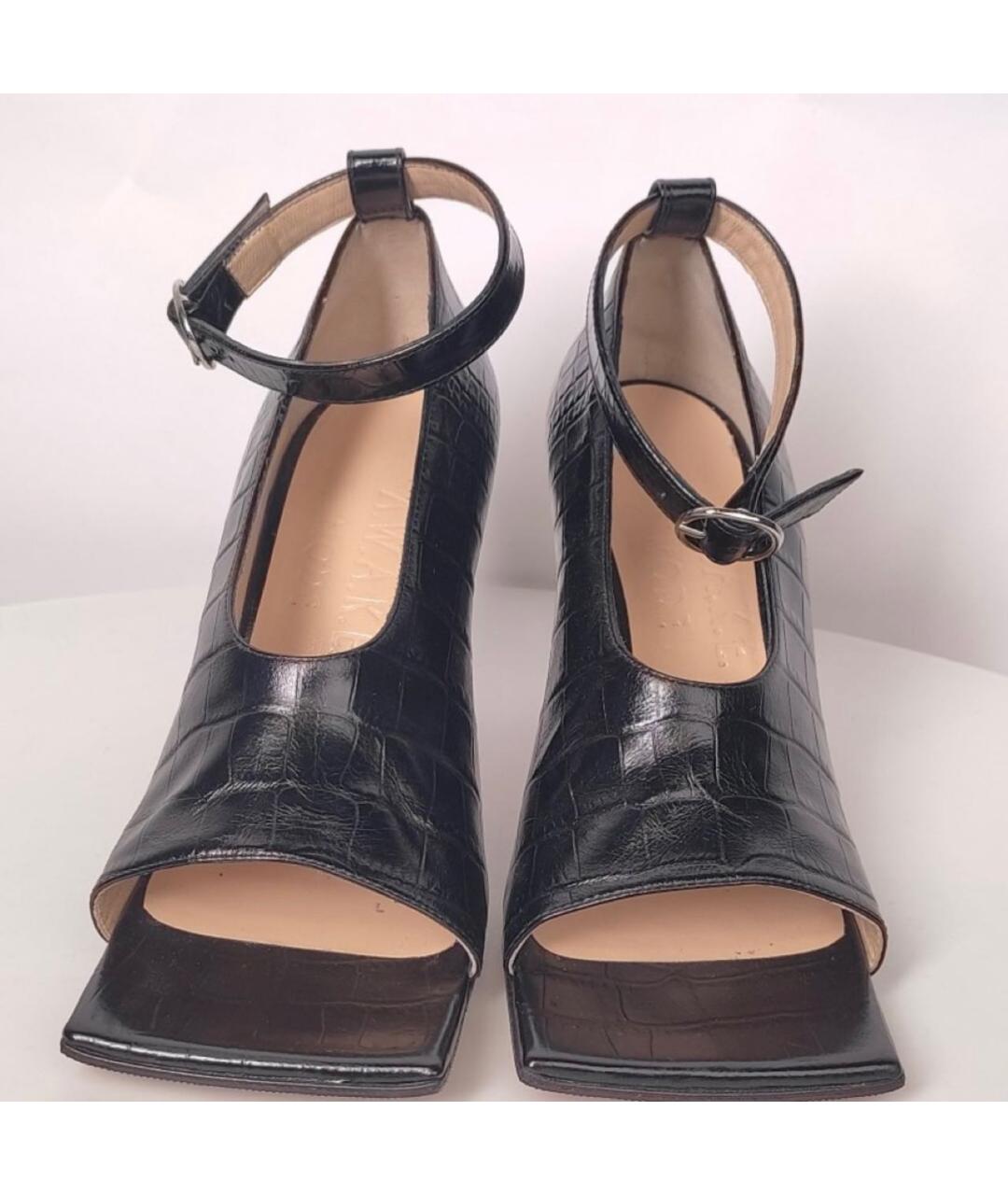 A.W.A.K.E. MODE Черные кожаные туфли, фото 2