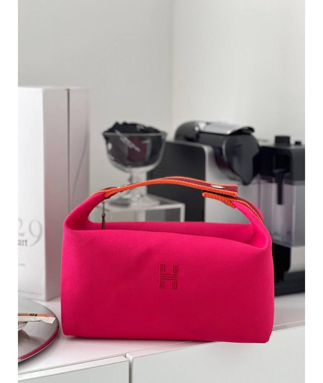 HERMES Фуксия хлопковая косметичка, фото 4