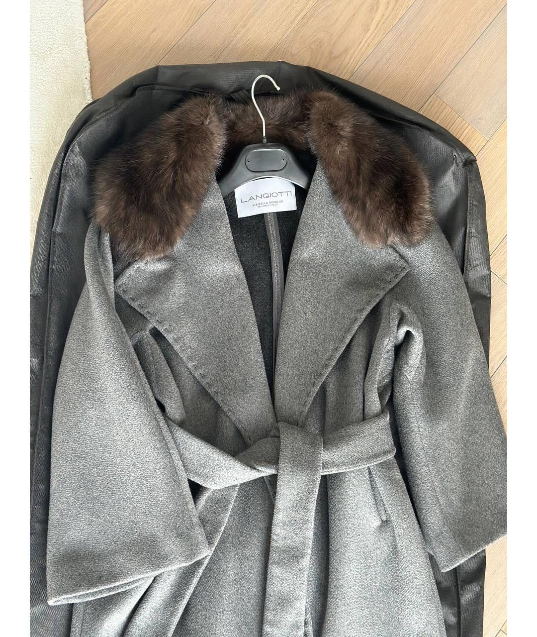 LANGIOTTI Антрацитовое кашемировое пальто, фото 3