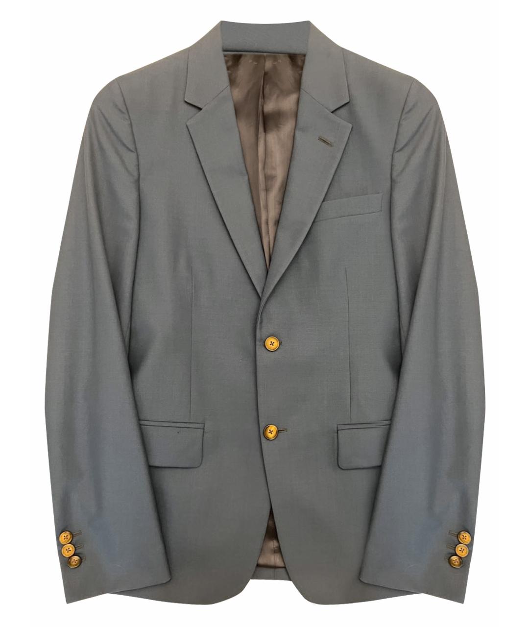 ALEXANDER MCQUEEN Бирюзовый шерстяной пиджак, фото 1
