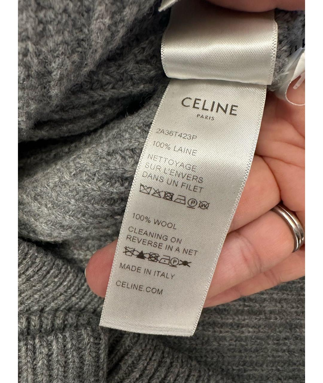 CELINE Серый шерстяной джемпер / свитер, фото 5
