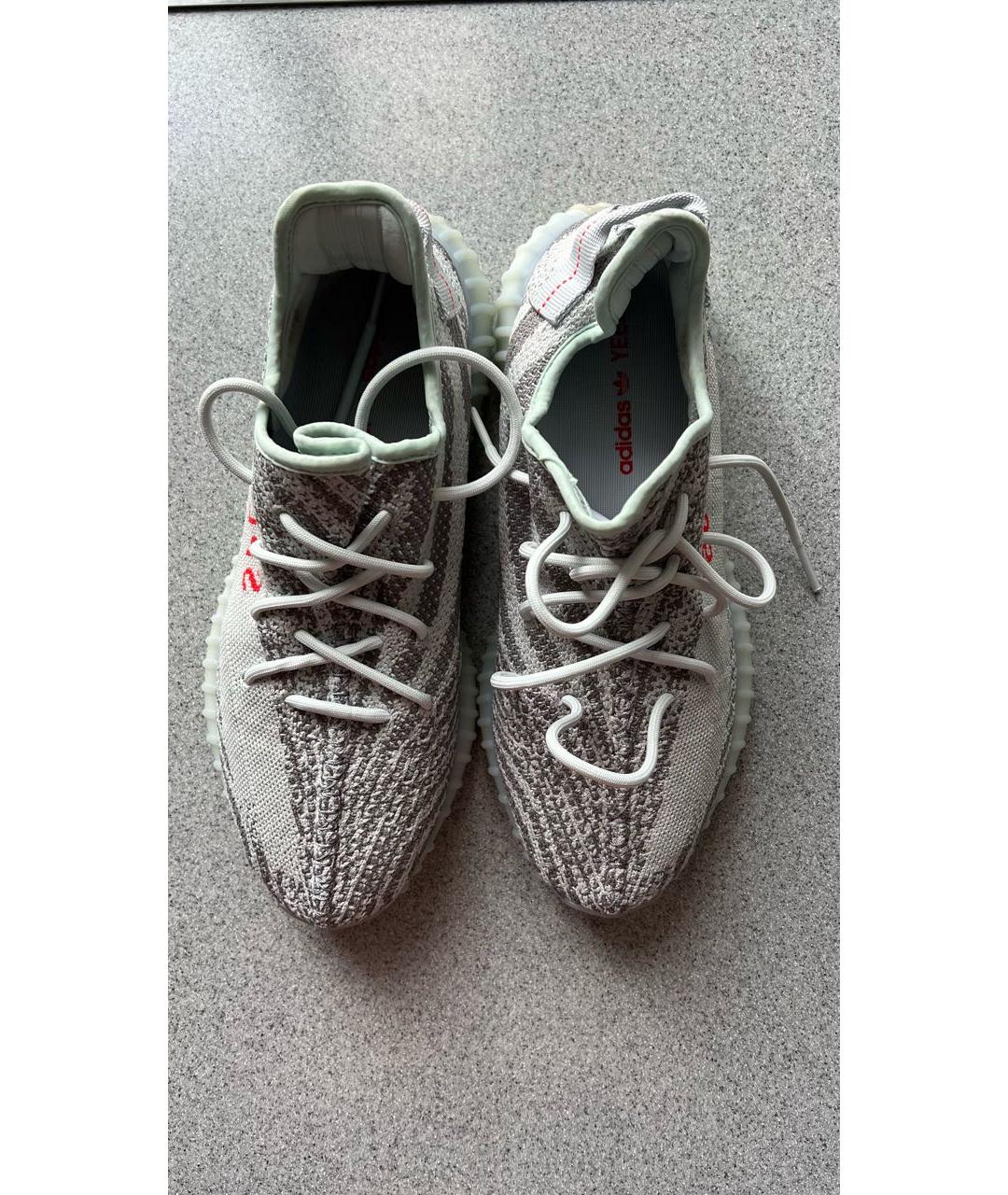 ADIDAS YEEZY Бирюзовые текстильные низкие кроссовки / кеды, фото 2