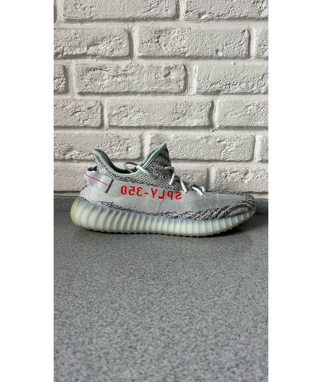 ADIDAS YEEZY Бирюзовые текстильные низкие кроссовки / кеды, фото 7