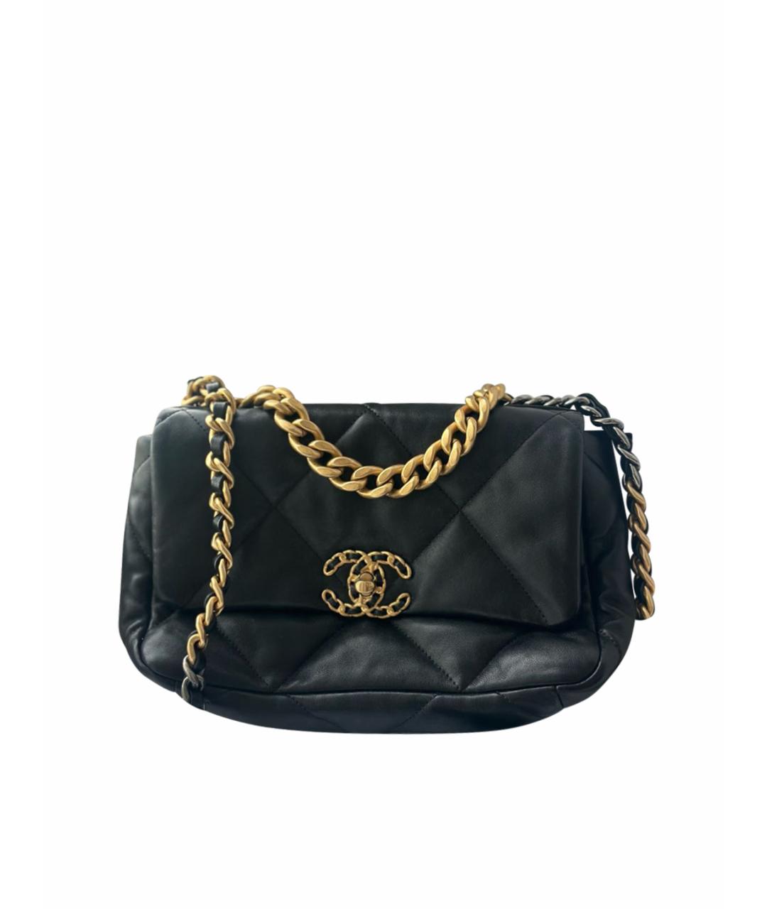 CHANEL PRE-OWNED Черная кожаная сумка через плечо, фото 1