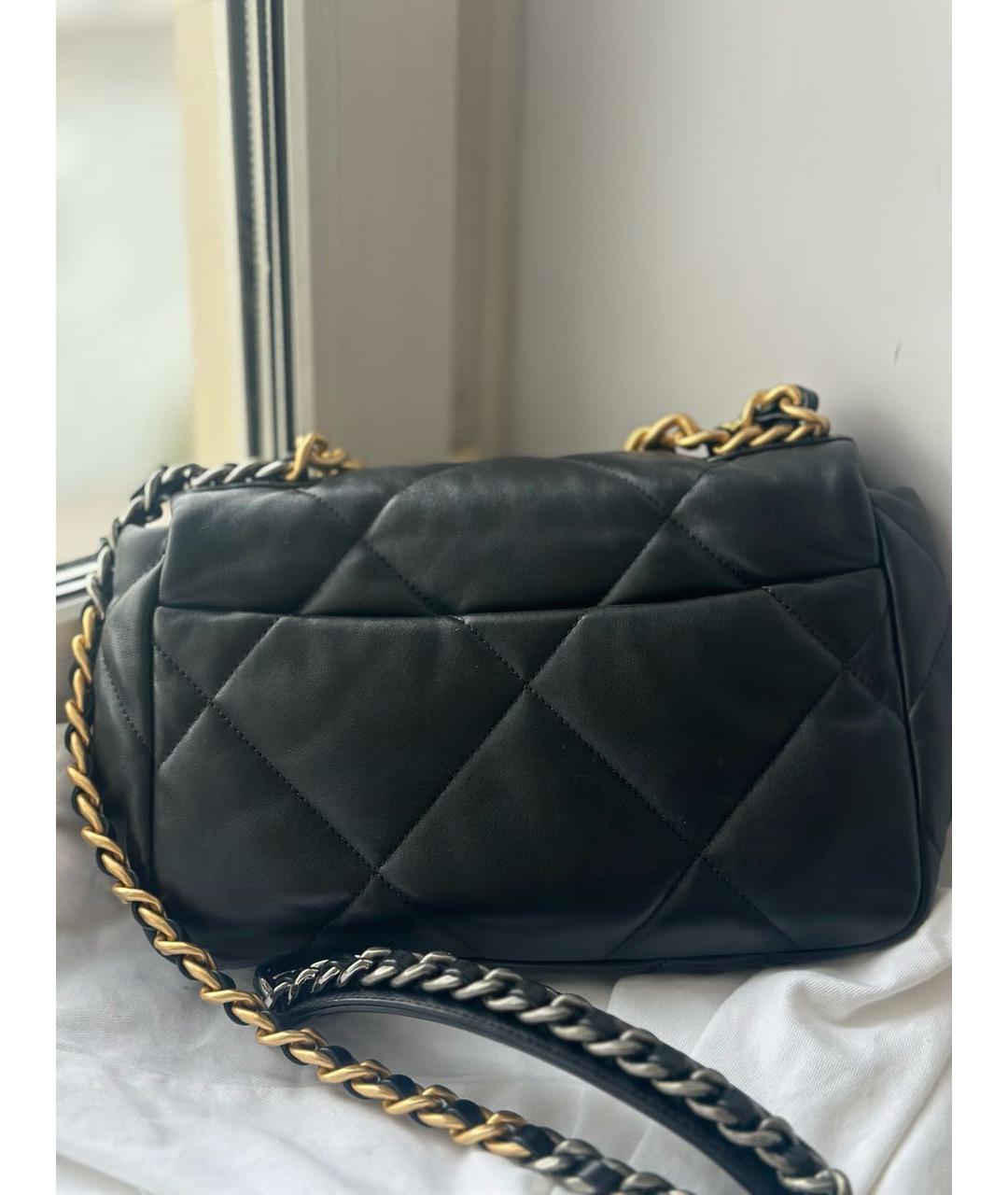 CHANEL PRE-OWNED Черная кожаная сумка через плечо, фото 3