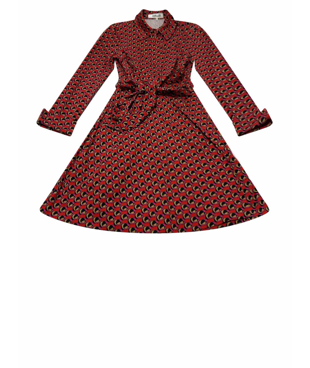 DIANE VON FURSTENBERG Красное хлопковое повседневное платье, фото 6