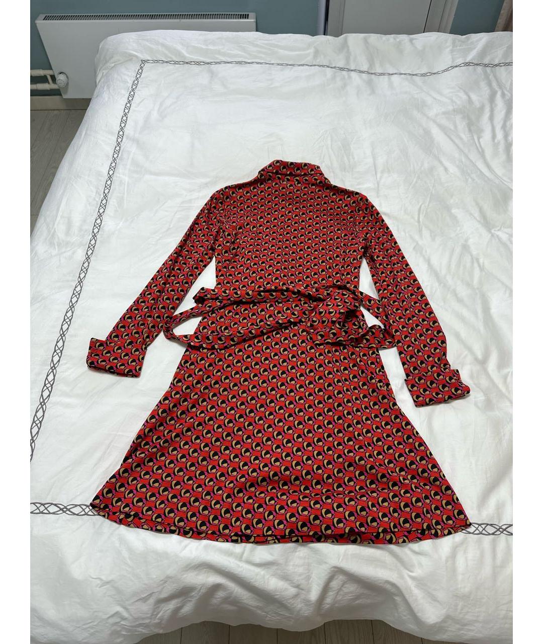 DIANE VON FURSTENBERG Красное хлопковое повседневное платье, фото 2
