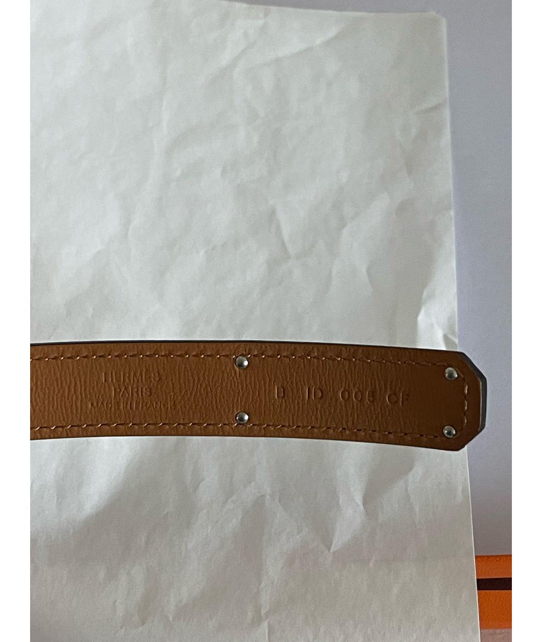 HERMES Белый кожаный ремень, фото 3