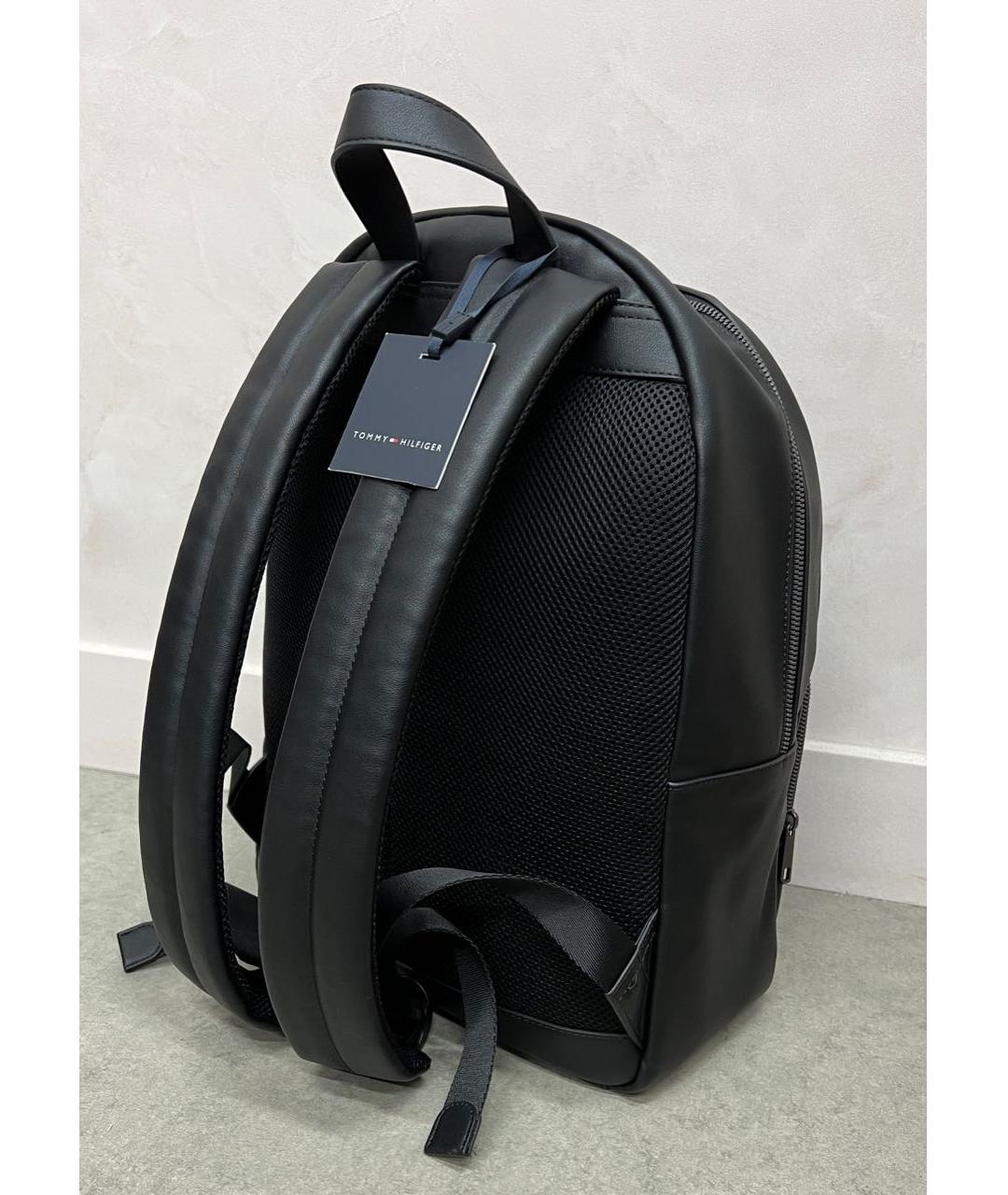 TOMMY HILFIGER Черный кожаный рюкзак, фото 3