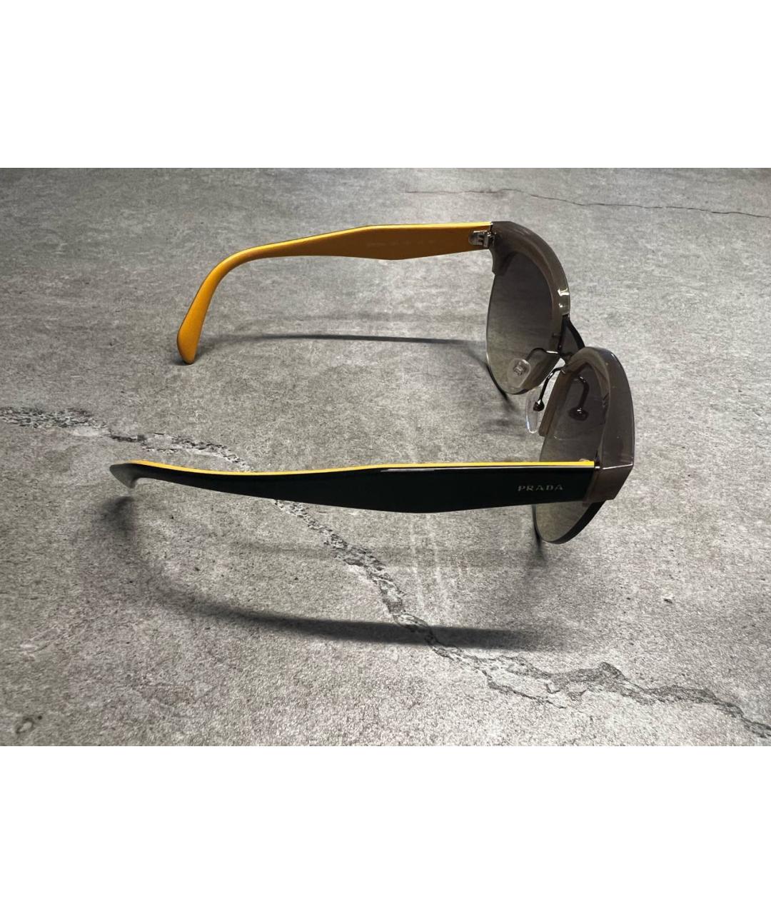 PRADA Желтые пластиковые солнцезащитные очки, фото 3