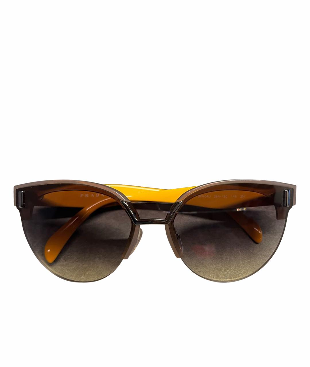 PRADA Желтые пластиковые солнцезащитные очки, фото 1