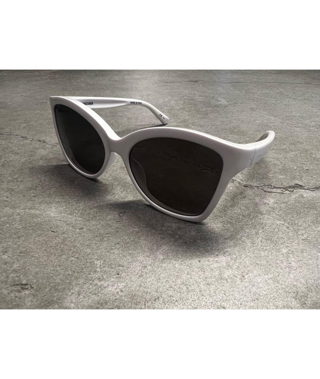 BALENCIAGA Белые пластиковые солнцезащитные очки, фото 2