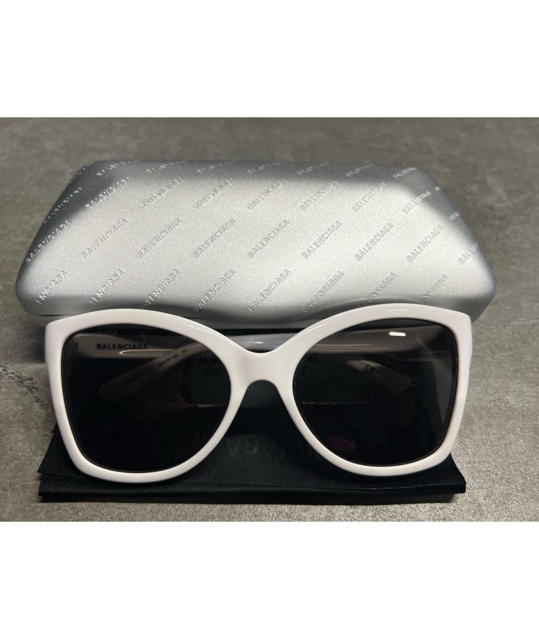 BALENCIAGA Белые пластиковые солнцезащитные очки, фото 7