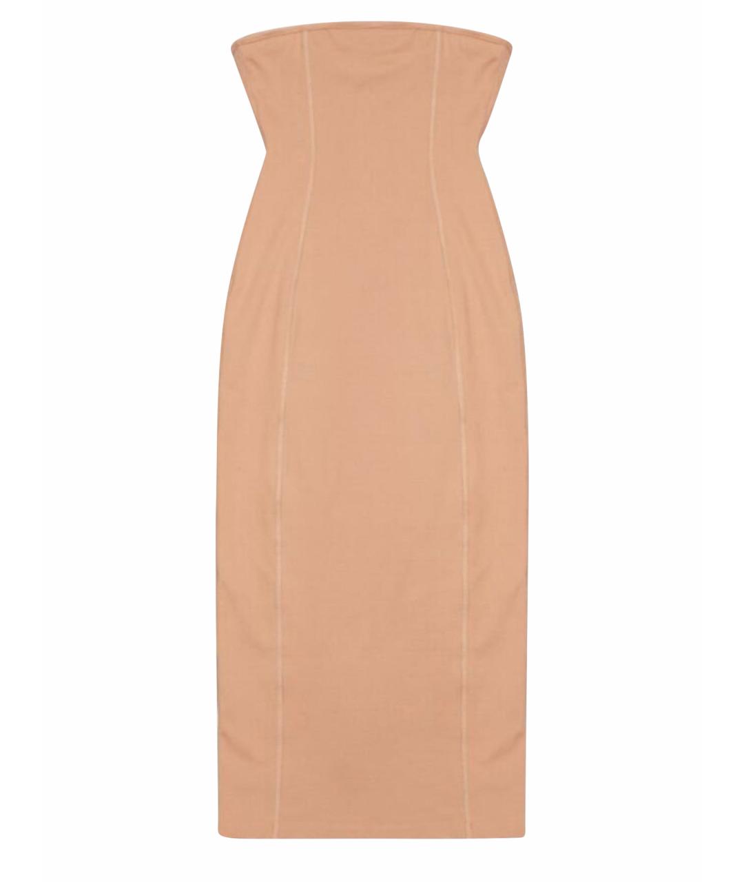 Camel frill hem bandage midi dress best sale