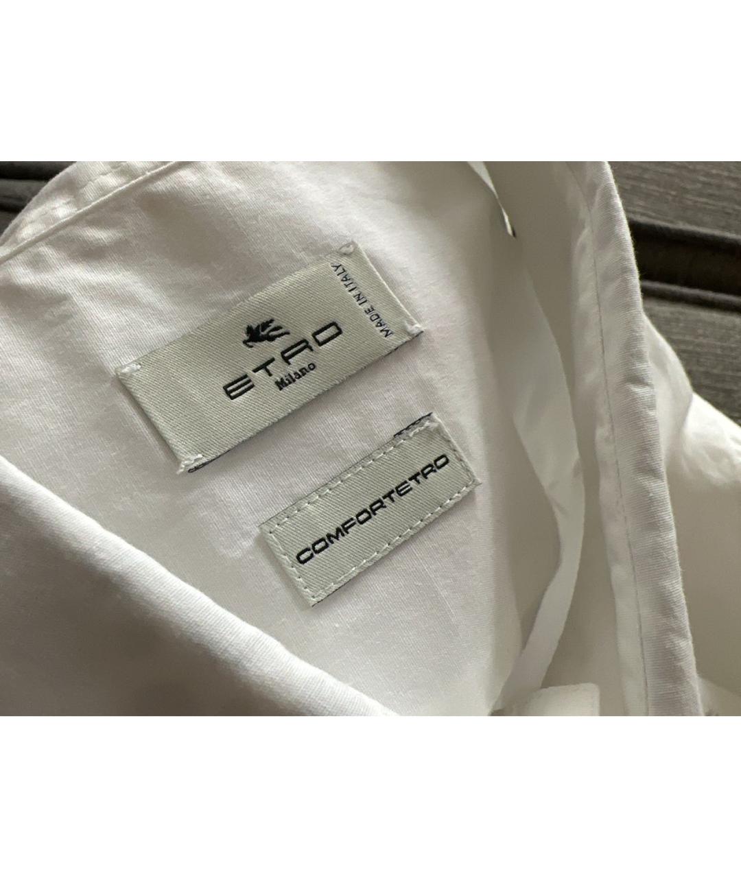 ETRO Белая хлопковая кэжуал рубашка, фото 5