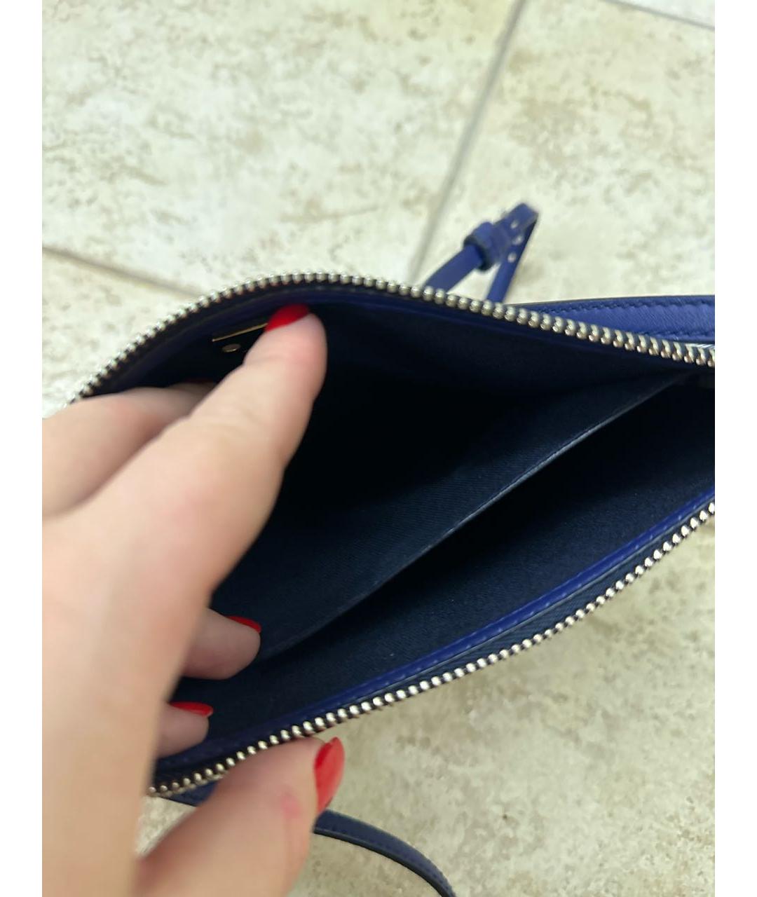 DOLCE&GABBANA Синяя кожаная сумка через плечо, фото 5