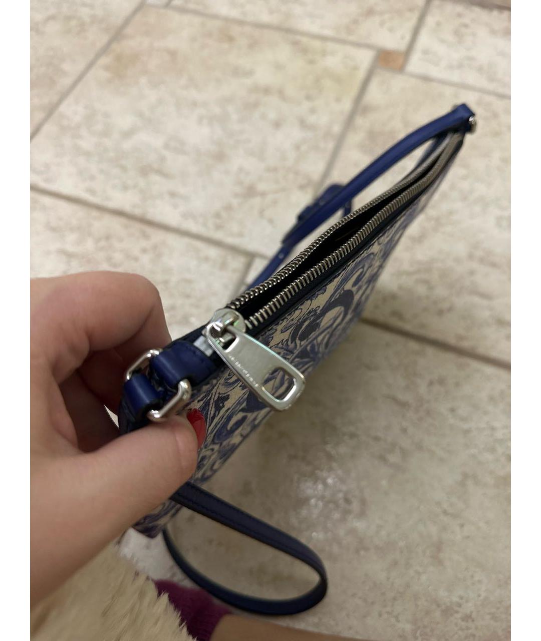 DOLCE&GABBANA Синяя кожаная сумка через плечо, фото 6