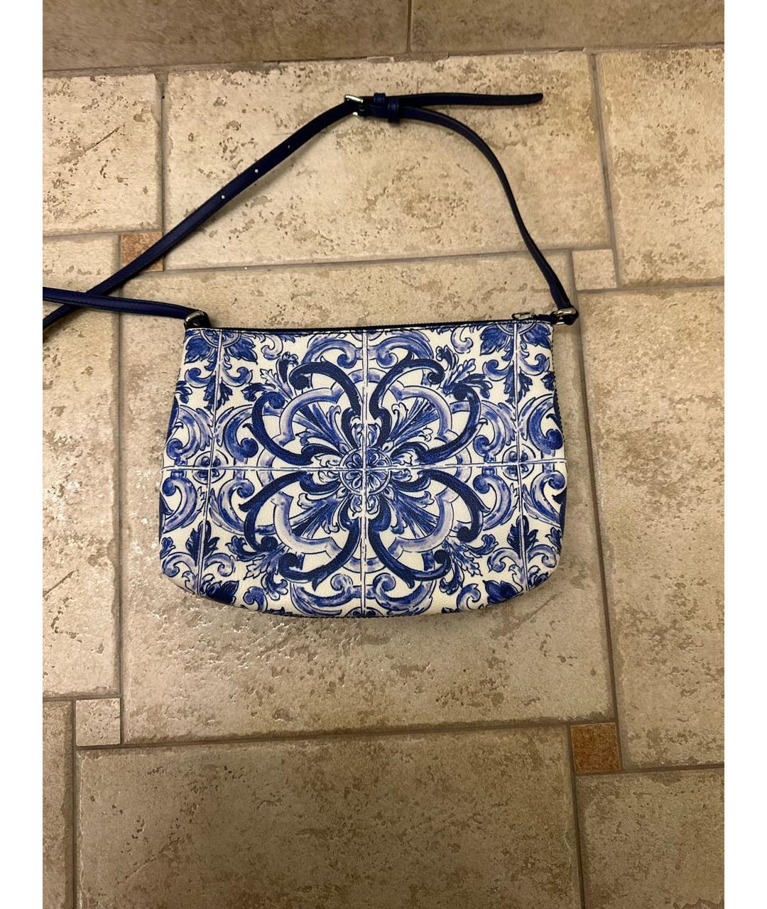 DOLCE&GABBANA Синяя кожаная сумка через плечо, фото 3