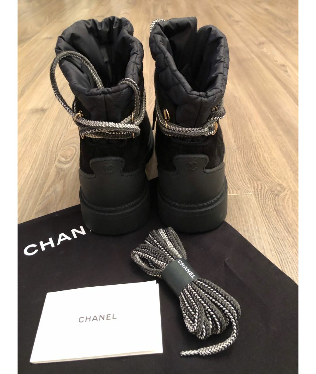 CHANEL PRE-OWNED Черные замшевые ботинки, фото 4