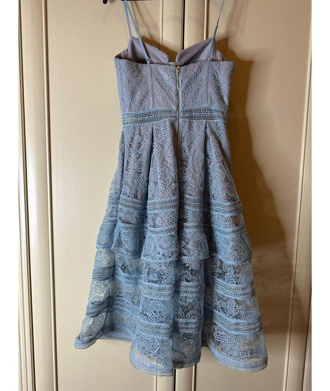 SELF-PORTRAIT Голубое полиэстеровое коктейльное платье, фото 2