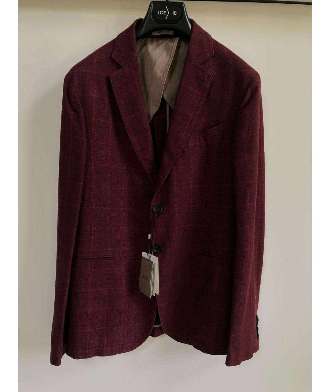 ARMANI COLLEZIONI Бордовый шерстяной пиджак, фото 6