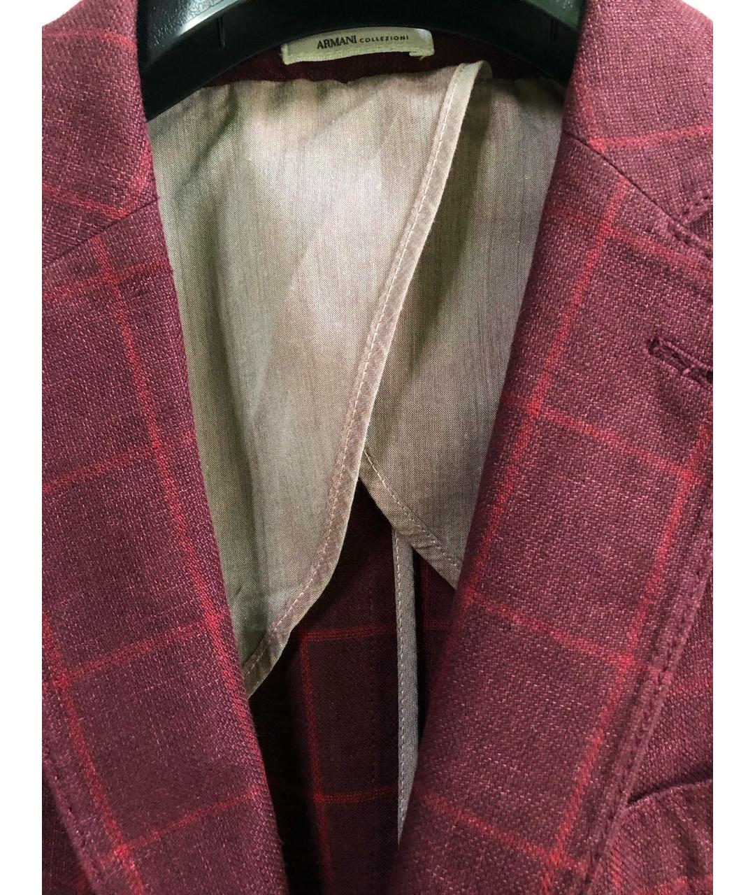ARMANI COLLEZIONI Бордовый шерстяной пиджак, фото 3