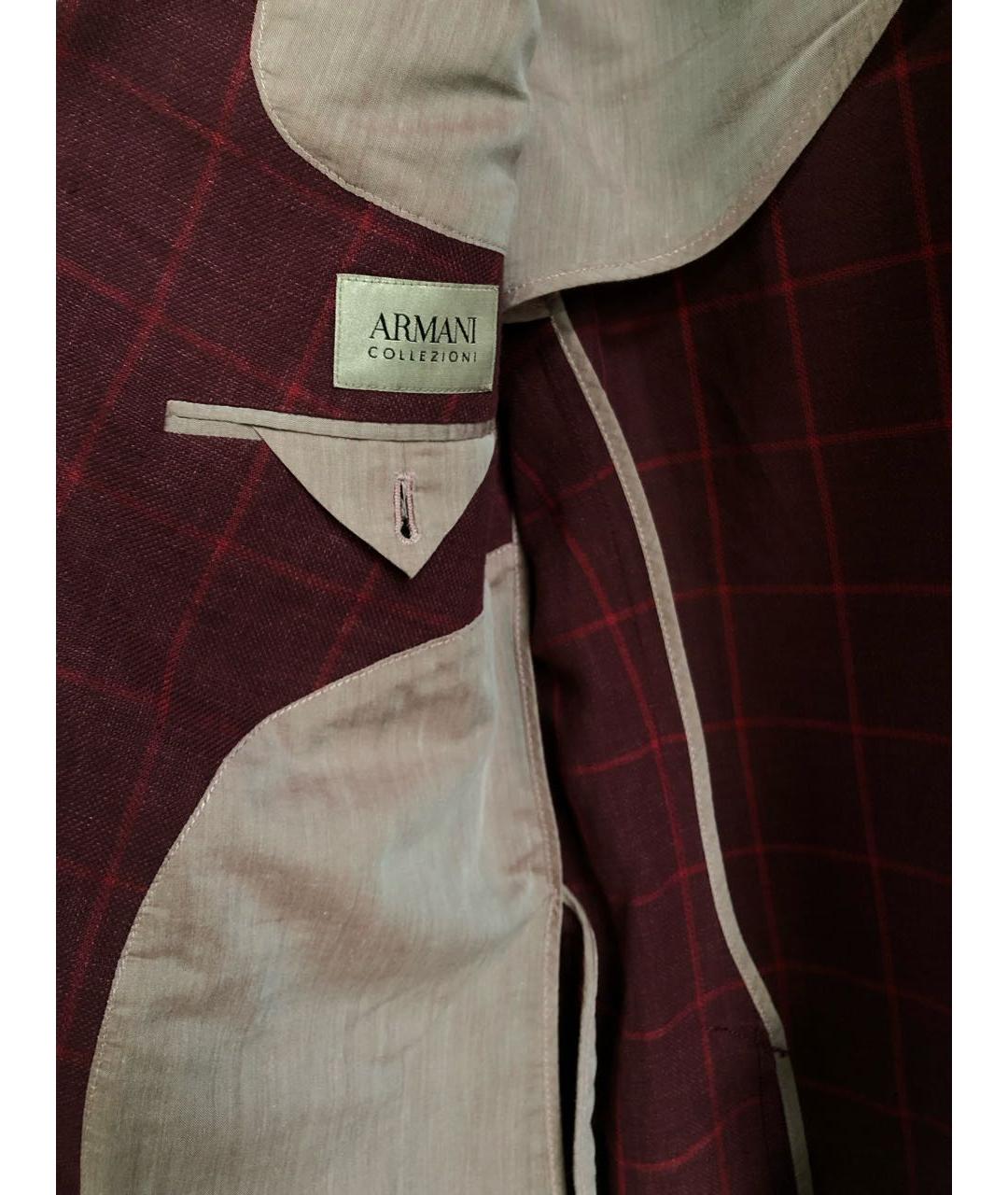 ARMANI COLLEZIONI Бордовый шерстяной пиджак, фото 5