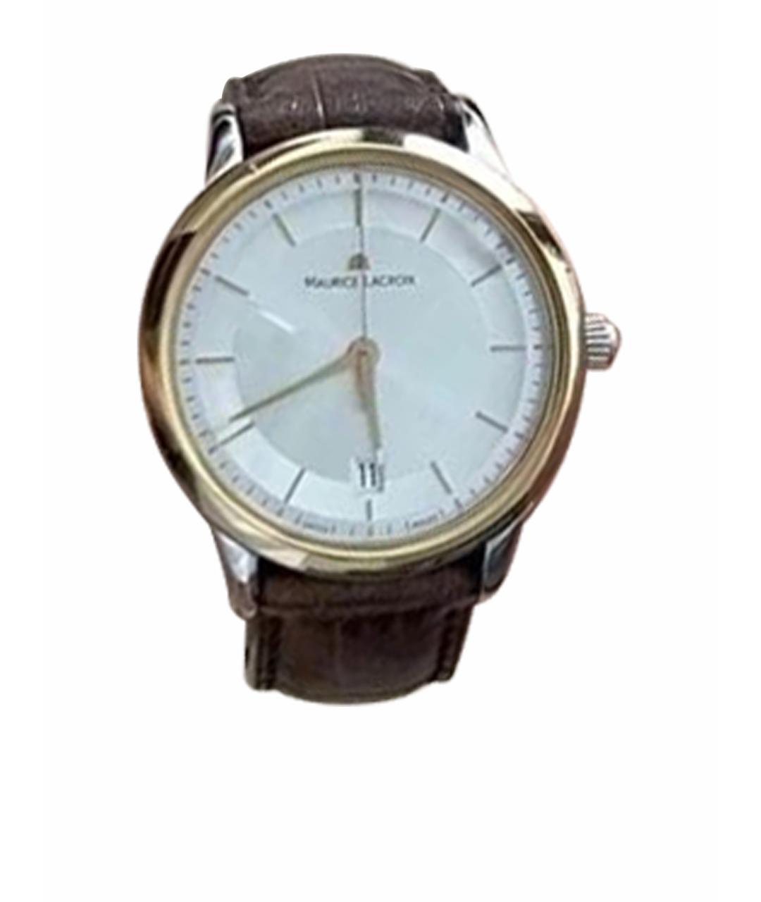 MAURICE LACROIX Коричневые кожаные часы, фото 1