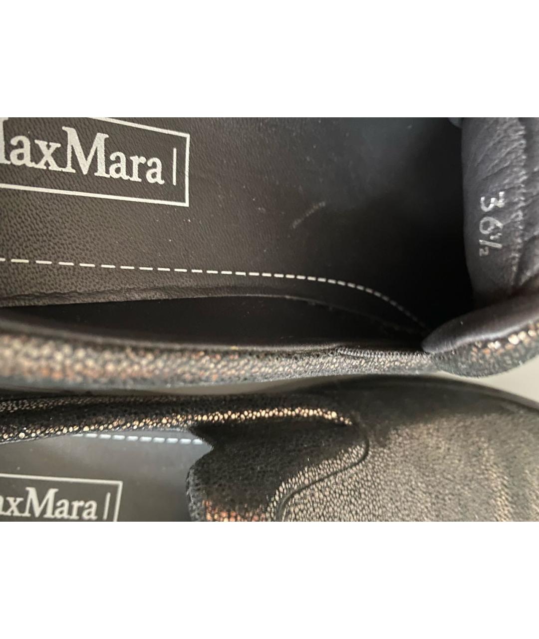 MAX MARA Черные кожаные слипоны, фото 7