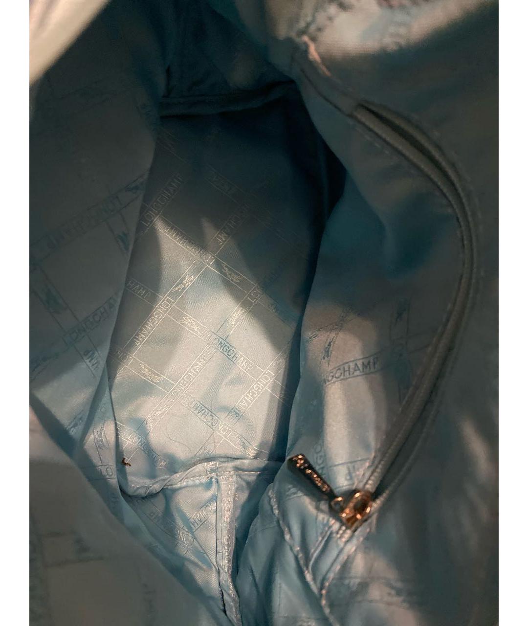 LONGCHAMP Голубая кожаная сумка с короткими ручками, фото 3