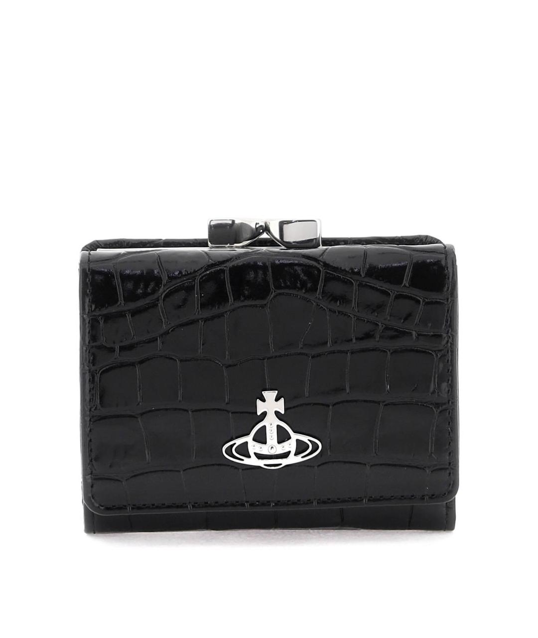 VIVIENNE WESTWOOD Черный кожаный кошелек, фото 2