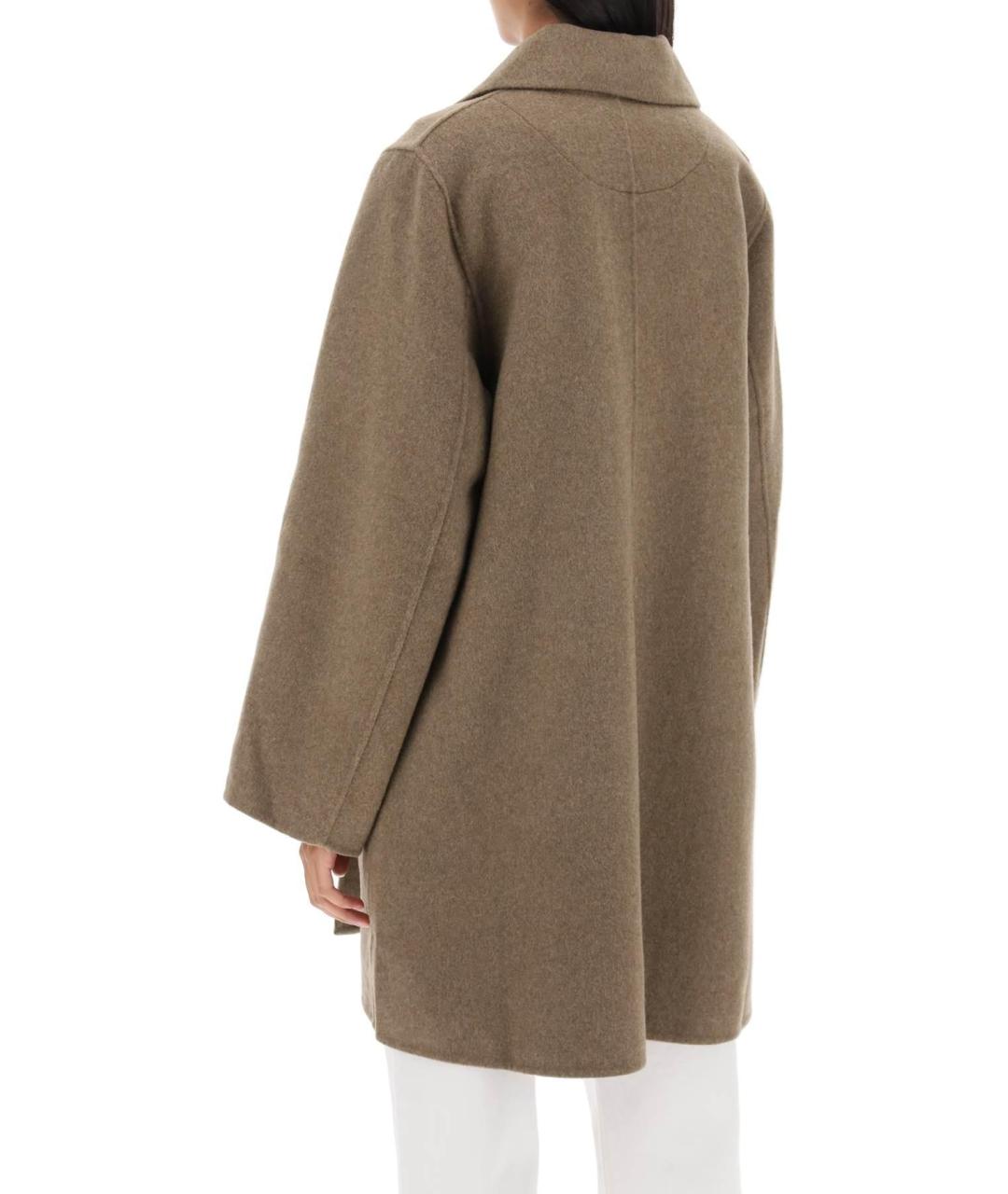 GANNI Коричневое шерстяное пальто, фото 5